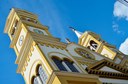 Detalhe da torre da Igreja Matriz da Paróquia de Santo Antônio de Pádua. Créditos: Vinicius Corsini.