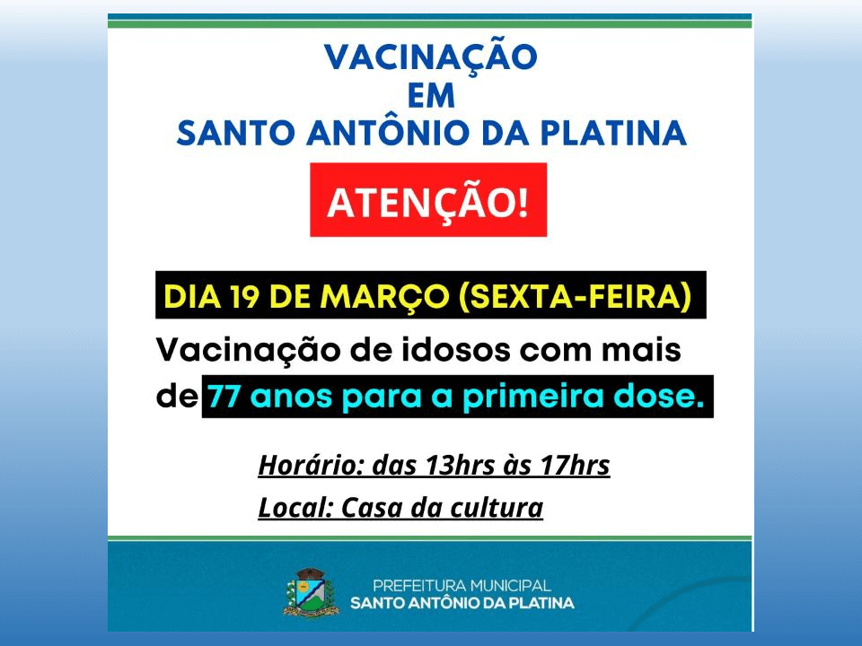 Atenção aviso de vacinação (19/03/2021)