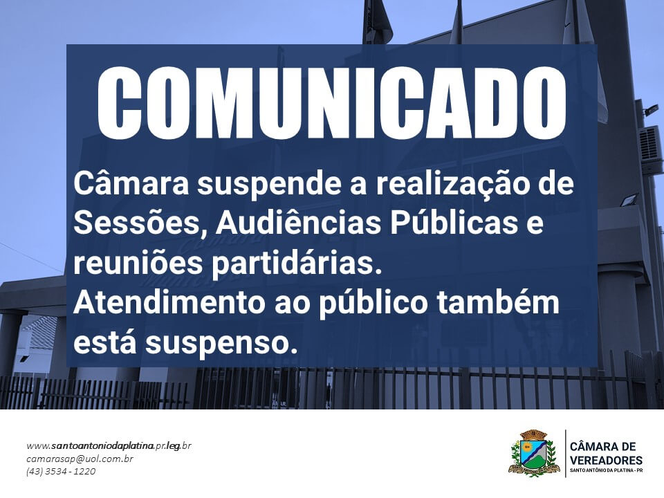Suspensão das atividades legislativa em decorrência da COVID19