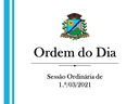 Pauta da Ordem do Dia – Sessão de 1.º/03/2021