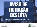 Aviso de Licitação Deserta