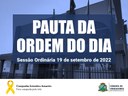 Sessão Ordinária de 19 de setembro de 2022